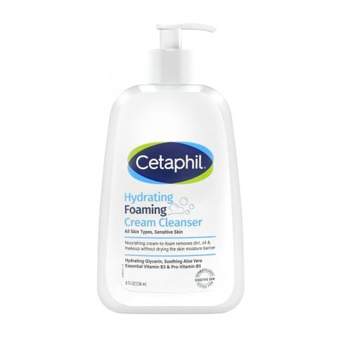 Sữa Rửa Mặt Tạo Bọt Dịu Lành Cho Da Nhạy Cảm Cetaphil Hydrating Foaming Cream Cleanser