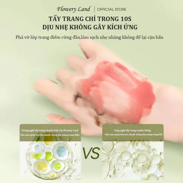 Dầu Tẩy Trang Chiết Xuất Bơ FLOWERY LAND 150ml Làm Sạch Sâu Cấp Nước Đa Tầng & Dưỡng Da Mềm Mịn