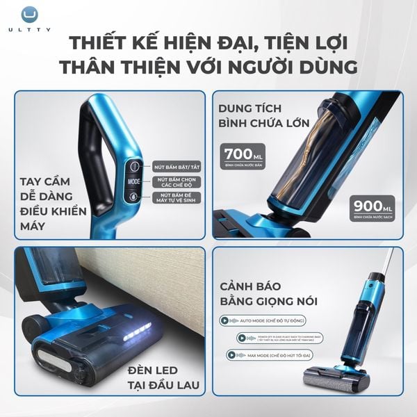 Máy lau nhà hút bụi thông minh ULTTY model SCW18 màu trắng