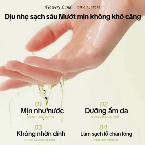 Nước Tẩy Trang Mắt Môi Chiết Xuất Bơ FLOWERY LAND 150ml Làm Sạch Sâu Đa Tầng Cấp Ẩm Làm Dịu Da Water in Oil