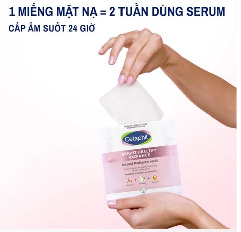 Hộp 6 miếng mặt nạ dưỡng sáng và cấp ẩm Cetaphil Bright Healthy Radiance Instant Mask 6x23ml