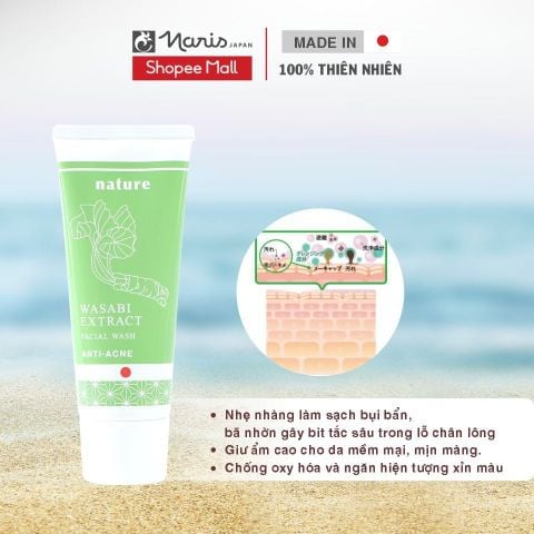 Sữa Rửa Mặt Ngừa Mụn Nature Wasabi Extract Nhật Bản 100G