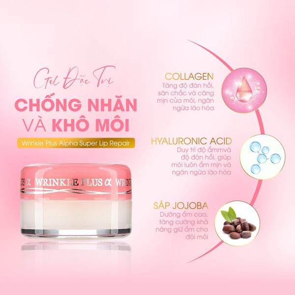 Son Dưỡng Naris Cosmetics Ngừa Nhăn, Giảm Khô Môi 10g Wrinkle Plus Alpha Super Lip Repair