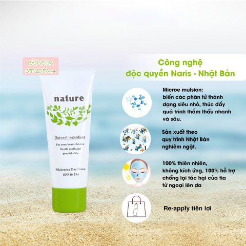 Kem dưỡng làm trắng da ban ngày NATURE WHITENING DAY CREAM SPF20 PA+ 40G