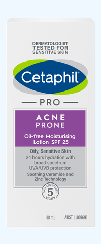 Sữa dưỡng ẩm cho da dầu mụn, nhạy cảm Cetaphil Pro Acne Prone Oil-free Moisturizing Lotion SPF 25 118ml