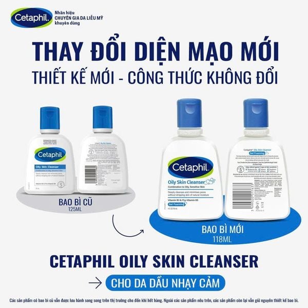 Sữa rửa mặt dịu lành cho da dầu nhạy cảm CETAPHIL OILY SKIN CLEANSER