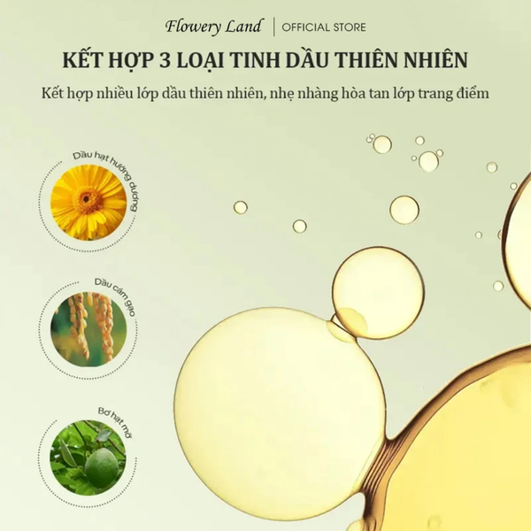 Dầu Tẩy Trang Chiết Xuất Bơ FLOWERY LAND 150ml Làm Sạch Sâu Cấp Nước Đa Tầng & Dưỡng Da Mềm Mịn