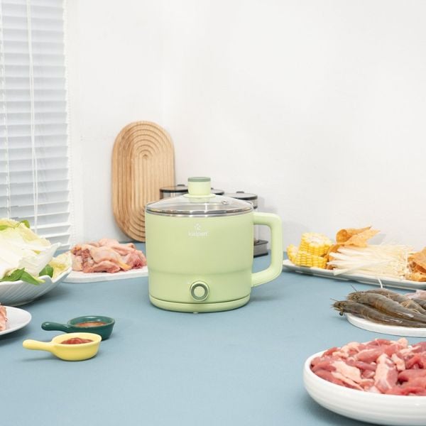 Ca lẩu điện mini đa năng Kalpen 1.8L có khay hấp P6B