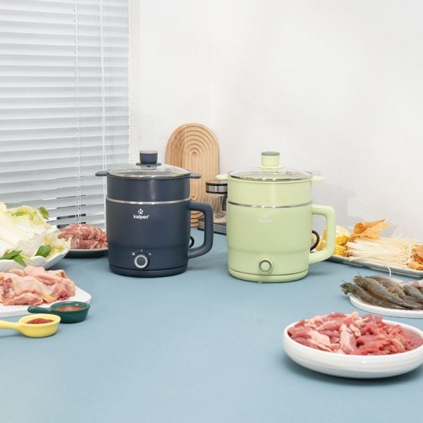 Ca lẩu điện mini đa năng Kalpen 1.8L có khay hấp P6B