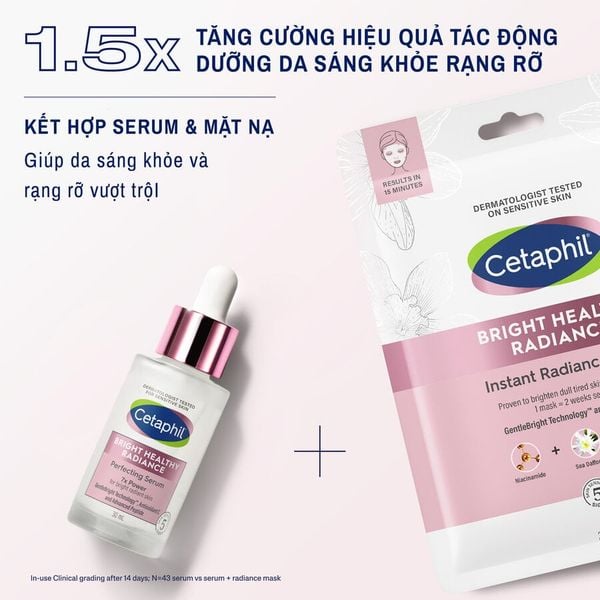 Hộp 6 miếng mặt nạ dưỡng sáng và cấp ẩm Cetaphil Bright Healthy Radiance Instant Mask 6x23ml