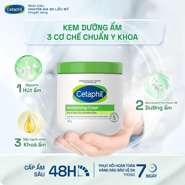 Kem dưỡng ẩm cho da nhạy cảm Cetaphil Moisturizing Cream 453g