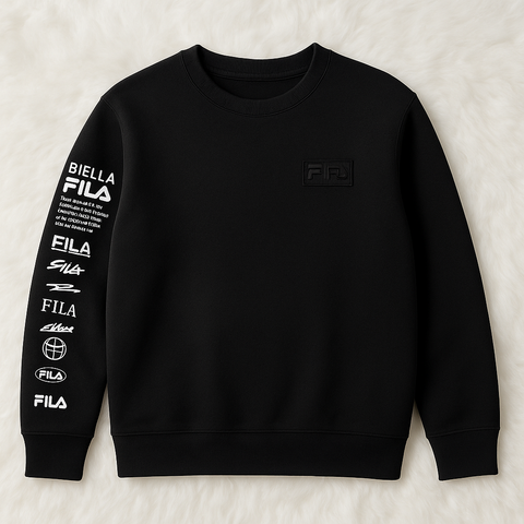 Áo hoodie tay dài không nón unisex Fila Archive Sleeve Point ( SIZE M )