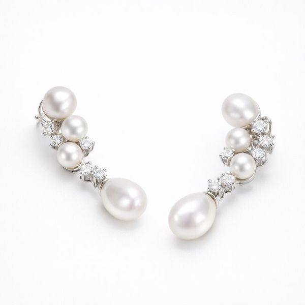 Hoa Tai Nữ Kya Jewel Ngọc Trai Tự Nhiên Sang Trọng Độc Đáo (BẠC, TRẮNG) E212