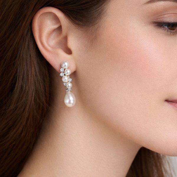 Hoa Tai Nữ Kya Jewel Ngọc Trai Tự Nhiên Sang Trọng Độc Đáo (BẠC, TRẮNG) E212