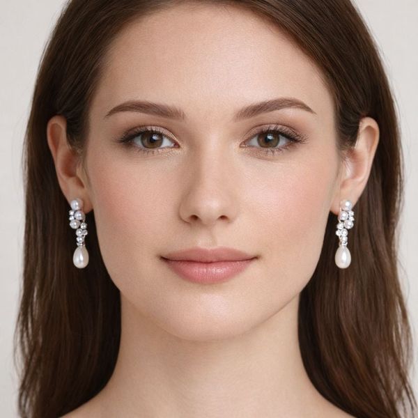 Hoa Tai Nữ Kya Jewel Ngọc Trai Tự Nhiên Sang Trọng Độc Đáo (BẠC, TRẮNG) E212