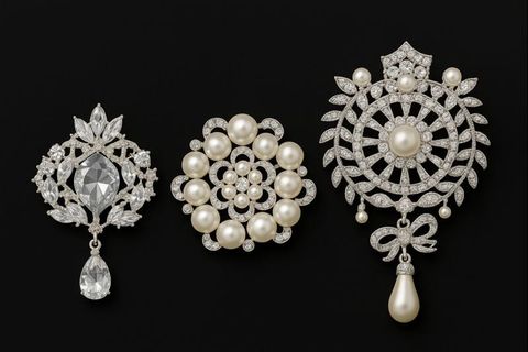 Cài Áo Đính Ngọc Đá Phong Cách Cho Phái Đẹp ( Chất Liệu Bạc )