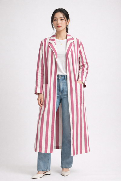 Áo Khoác Nữ Dáng Dài Stan Up Connect ( Freesize )