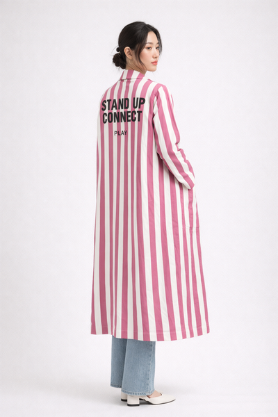 Áo Khoác Nữ Dáng Dài Stan Up Connect ( Freesize )