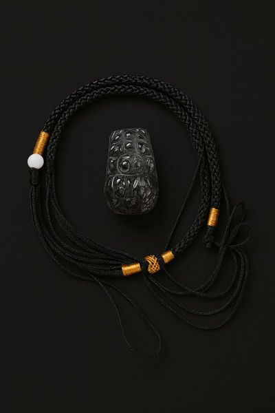 Mặt Dây Chuyền Tỳ Hưu Thạch Anh Tóc Đen