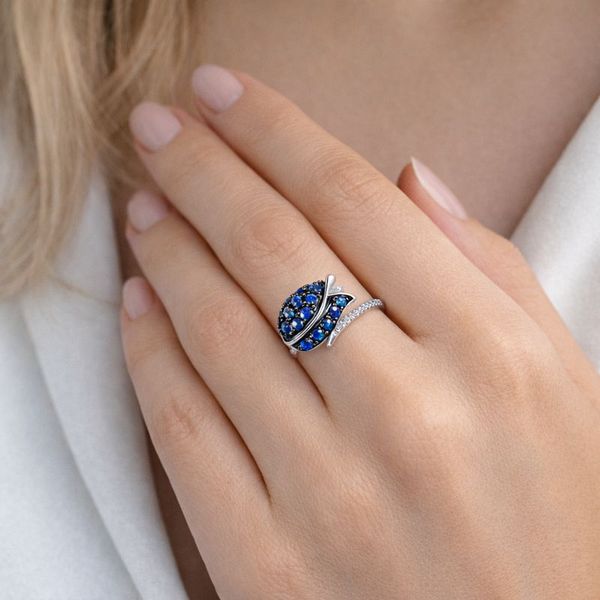 Nhẫn Dark Blue Tulip (Blue, Size 1.9cm )