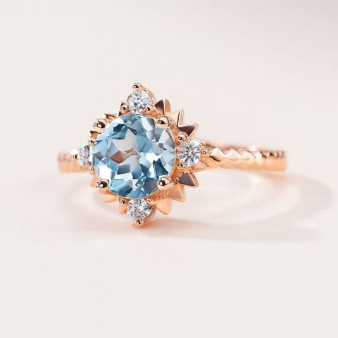 Nhẫn Nữ Kya Jewel Đá Topaz Mặt Trời Tỏa Sáng ( Bạc size 1.9cm )