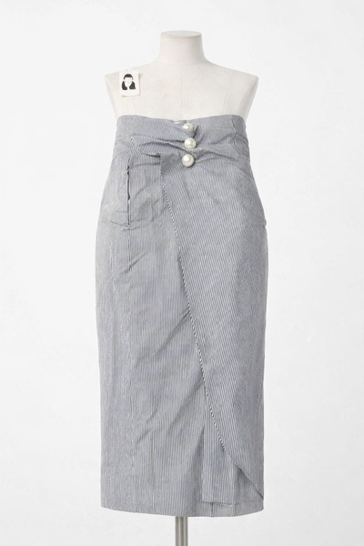 Váy Nữ Sọc Bút Chì Xanh TRắng - SKR000013 ( Size M )