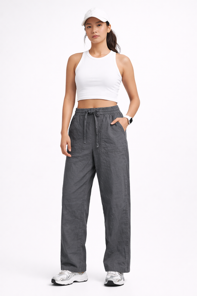 Quần Kaki Lưng Chun Nữ Màu Xám -  Hconnect ( Size 26 - 28 )