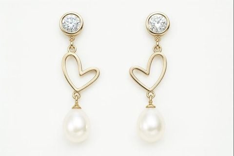 Hoa Tai Nữ Ngọc Trai Trái Tim Forever Young ER0036