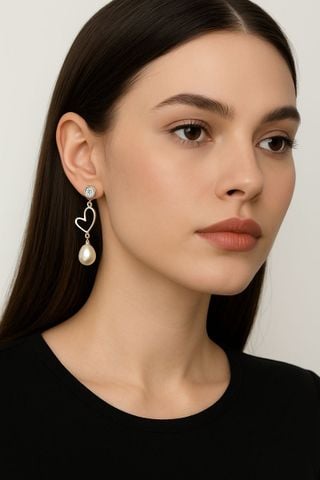 Hoa Tai Nữ Ngọc Trai Trái Tim Forever Young ER0036