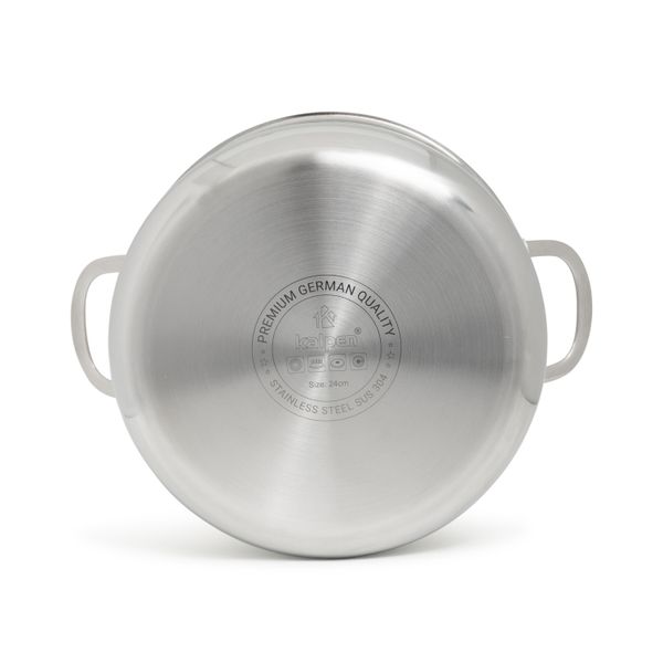 Bộ nồi chảo 5 món Inox 304 liền khối Kalpen Kampfer KF3 16-20-24 chảo 26cm