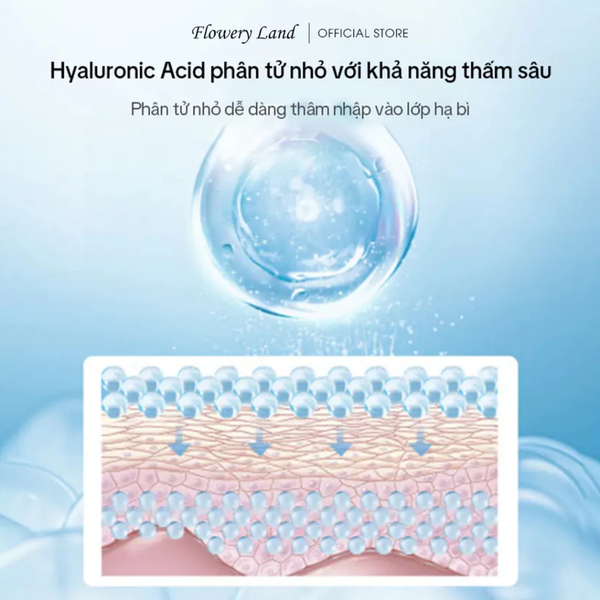 Toner Dưỡng Ẩm Niacinamide FLOWERY LAND Cân Bằng & Phục Hồi Da Cấp Ẩm Đa Tầng Giúp Dưỡng Sáng 500ML