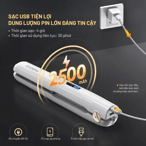 Máy duỗi tóc không dây Hyundai