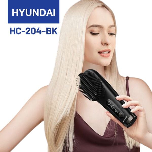 Lược điện duỗi tóc không dây Hyundai Đen - HC-204-BK