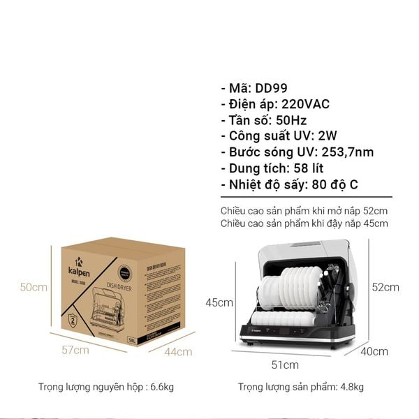 Máy Sấy Bát Diệt Khuẩn UV Kalpen DD99