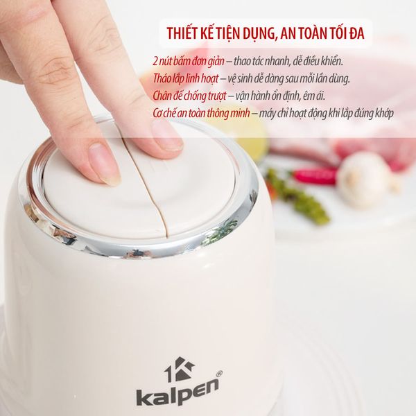 Máy Xay Thịt Hai Cối Đa Năng Kalpen S1 Công Suất 600W Dung Tích 2L