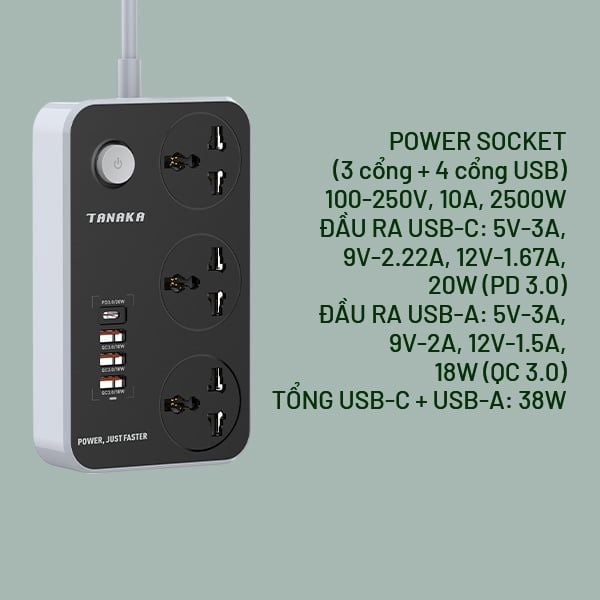 Ổ Cắm Điện Đa Năng Tanaka ( Nhiều Mẫu )