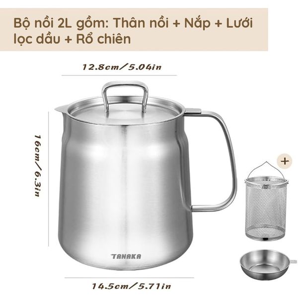 Nồi chiên inox đa năng 2L Tanaka - FRY-IN2L