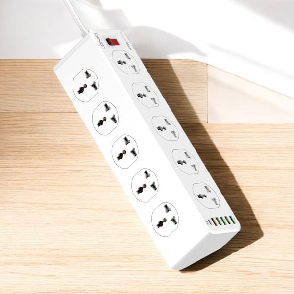 Ổ Cắm Điện Đa Năng LDNIO SC10610 10 Chấu 05 Cổng USB-A 01 Cổng Type-C