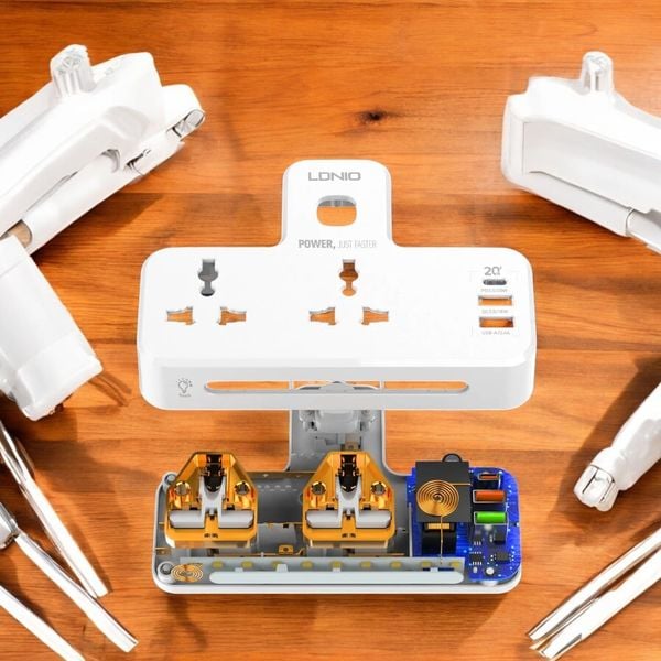 Ổ Cắm Điện Mở Rộng LDNIO SC2311 Gồm 2 Chấu 2 cổng USB-A