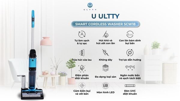 Máy lau nhà hút bụi thông minh ULTTY model SCW18 màu trắng