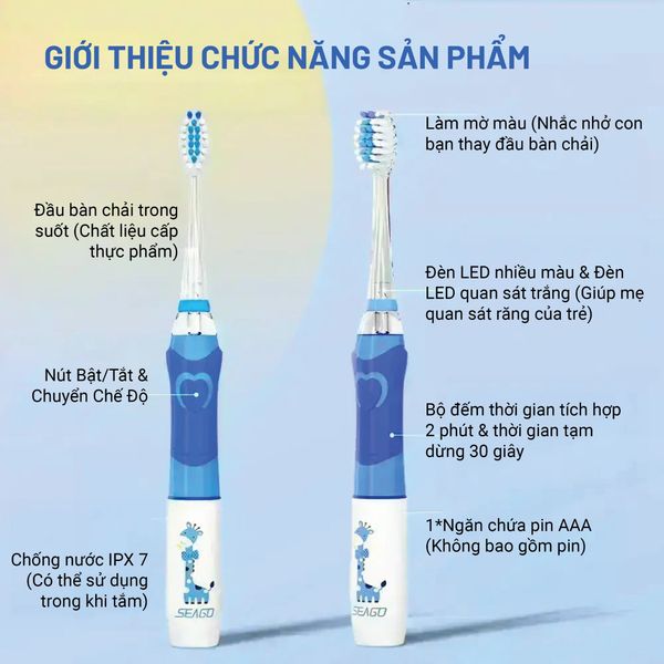 Bàn Chải Điện Seago Cho Bé SG-977 ( Nhiều Màu Sắc )