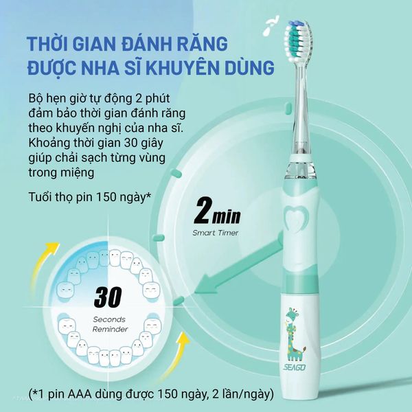 Bàn Chải Điện Seago Cho Bé SG-977 ( Nhiều Màu Sắc )