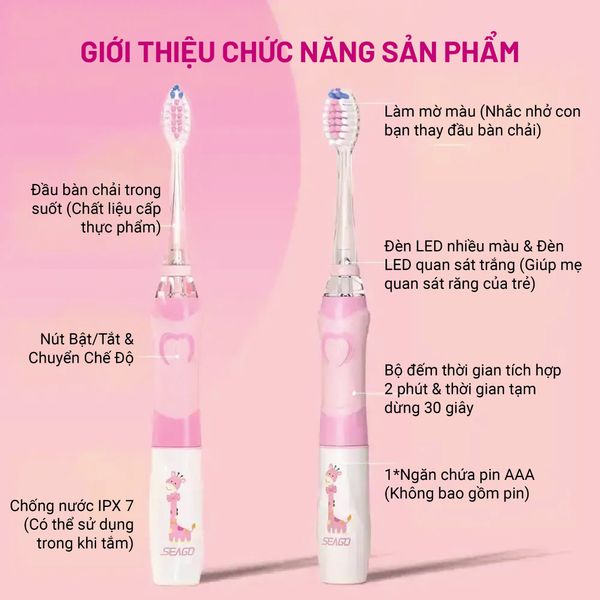 Bàn Chải Điện Seago Cho Bé SG-977 ( Nhiều Màu Sắc )