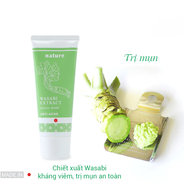 Sữa Rửa Mặt Ngừa Mụn Nature Wasabi Extract Nhật Bản 100G