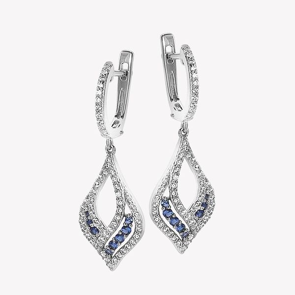 Bông Tai Blue & White Zirconium