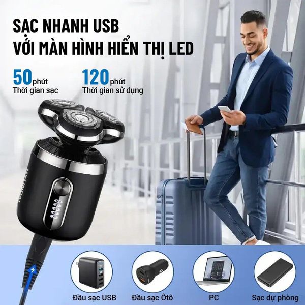 Máy cạo râu kèm bộ dụng cụ Grooming Kit 4 trong 1 Hyundai