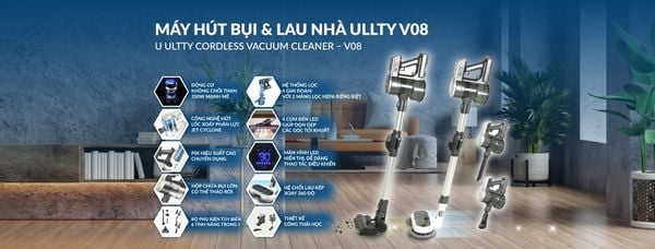Máy hút bụi và lau nhà không dây U Ultty model V08