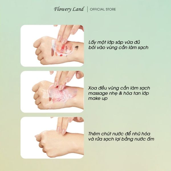 Sáp Tẩy Trang Avocado FLOWERY LAND 60G Làm Sạch Sâu Make-up Dày Dễ Nhũ Hóa Không Bết Rít & Dưỡng Cho Da Nhạy Cảm