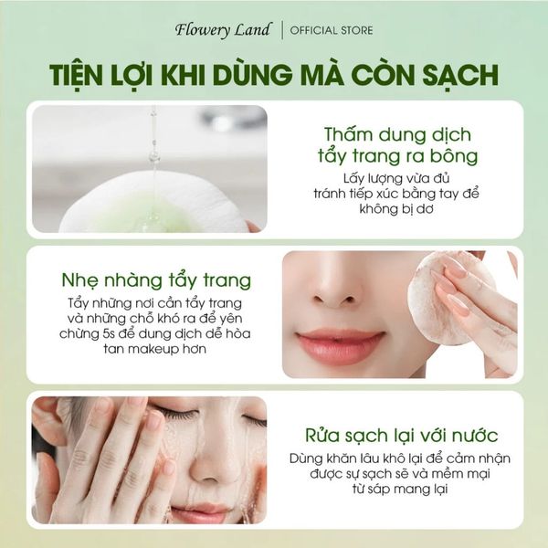 Dầu Tẩy Trang Chiết Xuất Bơ FLOWERY LAND 150ml Làm Sạch Sâu Cấp Nước Đa Tầng & Dưỡng Da Mềm Mịn