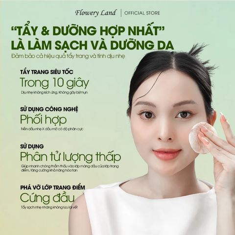 Dầu Tẩy Trang Chiết Xuất Bơ FLOWERY LAND 150ml Làm Sạch Sâu Cấp Nước Đa Tầng & Dưỡng Da Mềm Mịn